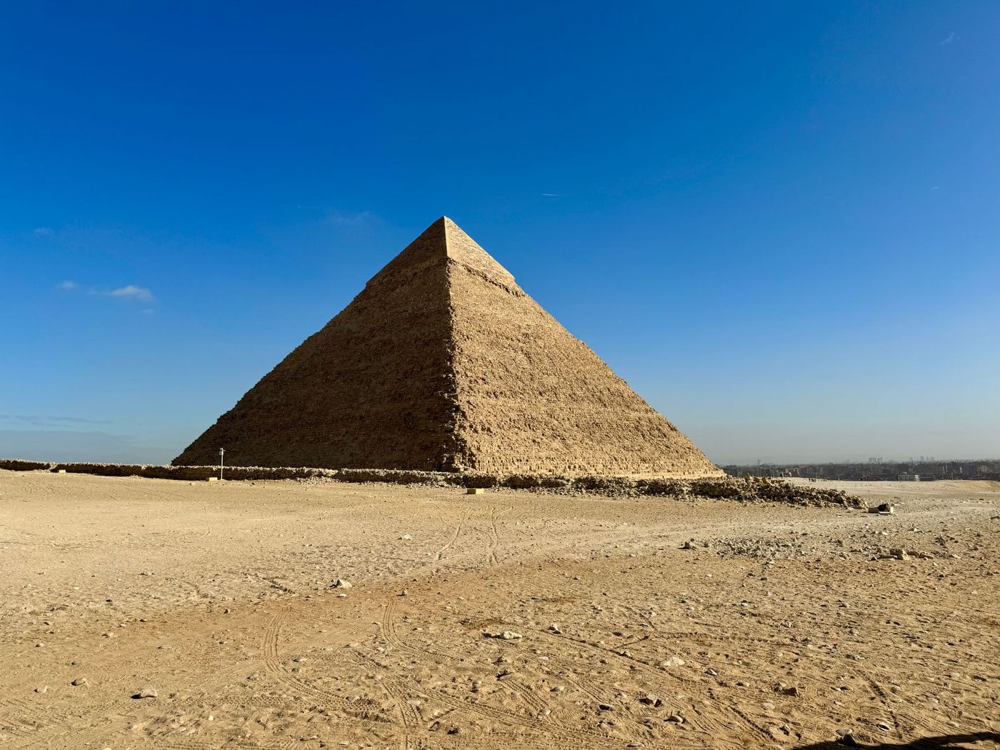 Historical excavation photograph of the Giza plateau in an archive
