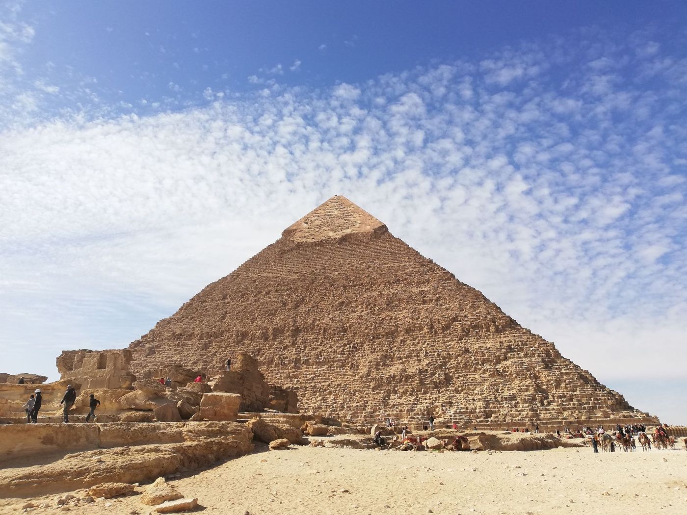 The entrance to the Pyramid of Khafre on the north side